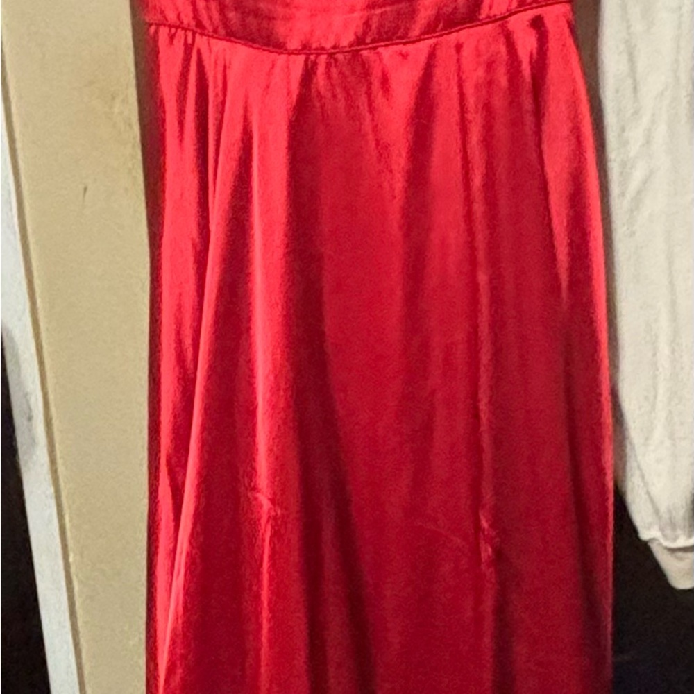 Elegant Red Satin Dress